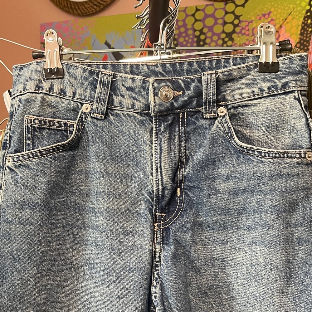 Classic woman’s wide leg Blue Washed Denim Jeans